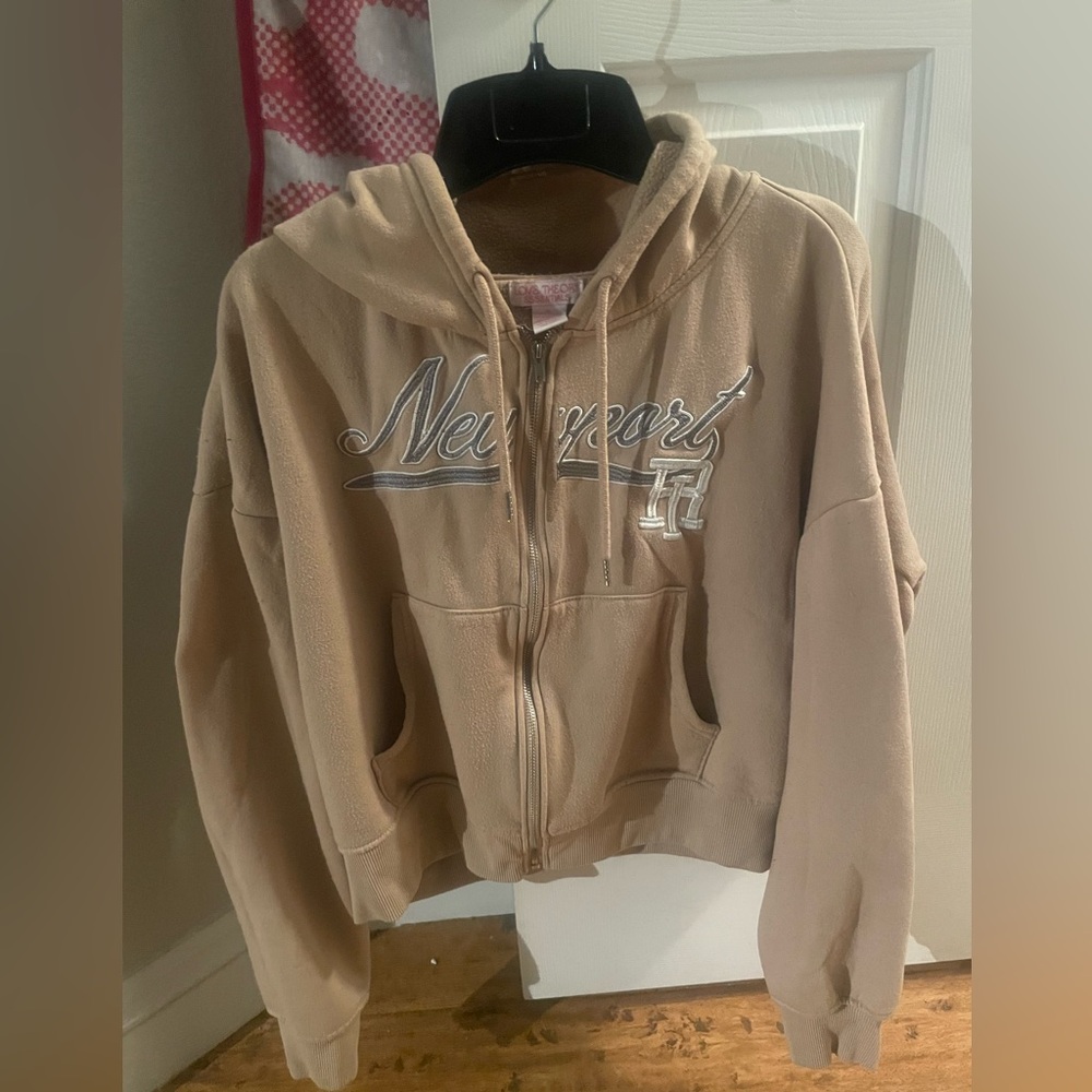 Tan Newport Zip-Up Hoodie